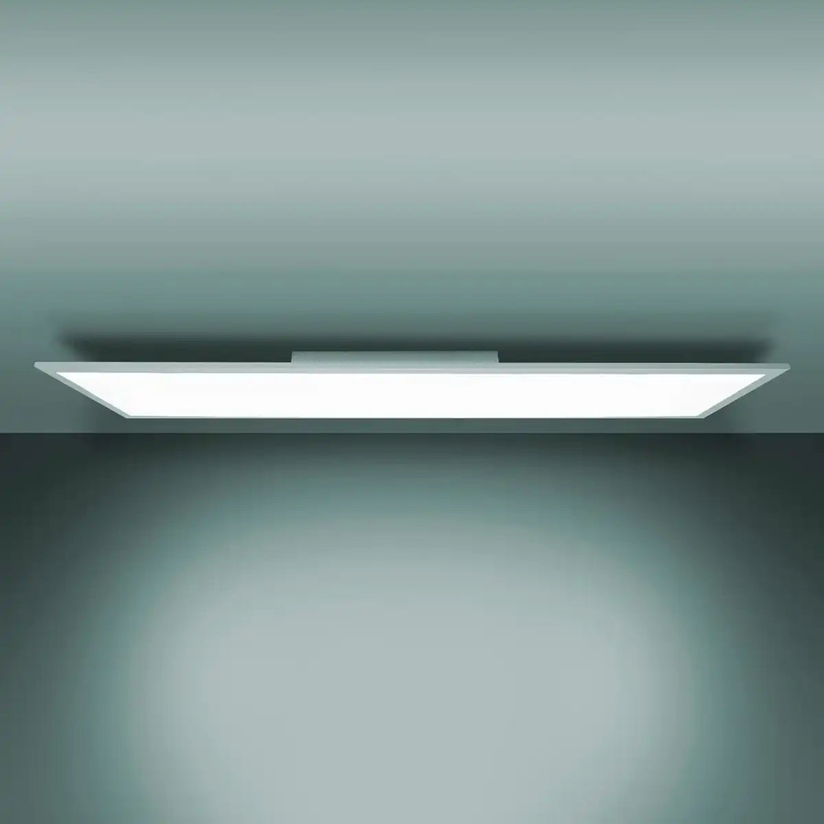 LED Panel-Deckenleuchte "NICO", funktionelle Deckenleuchte aus Metall und Kunststoff in weiß, mit festverbauten LED und vielen Funktionen, ideal für Büro, Praxis oder Werkstatt, ca. 119,5 cm lang