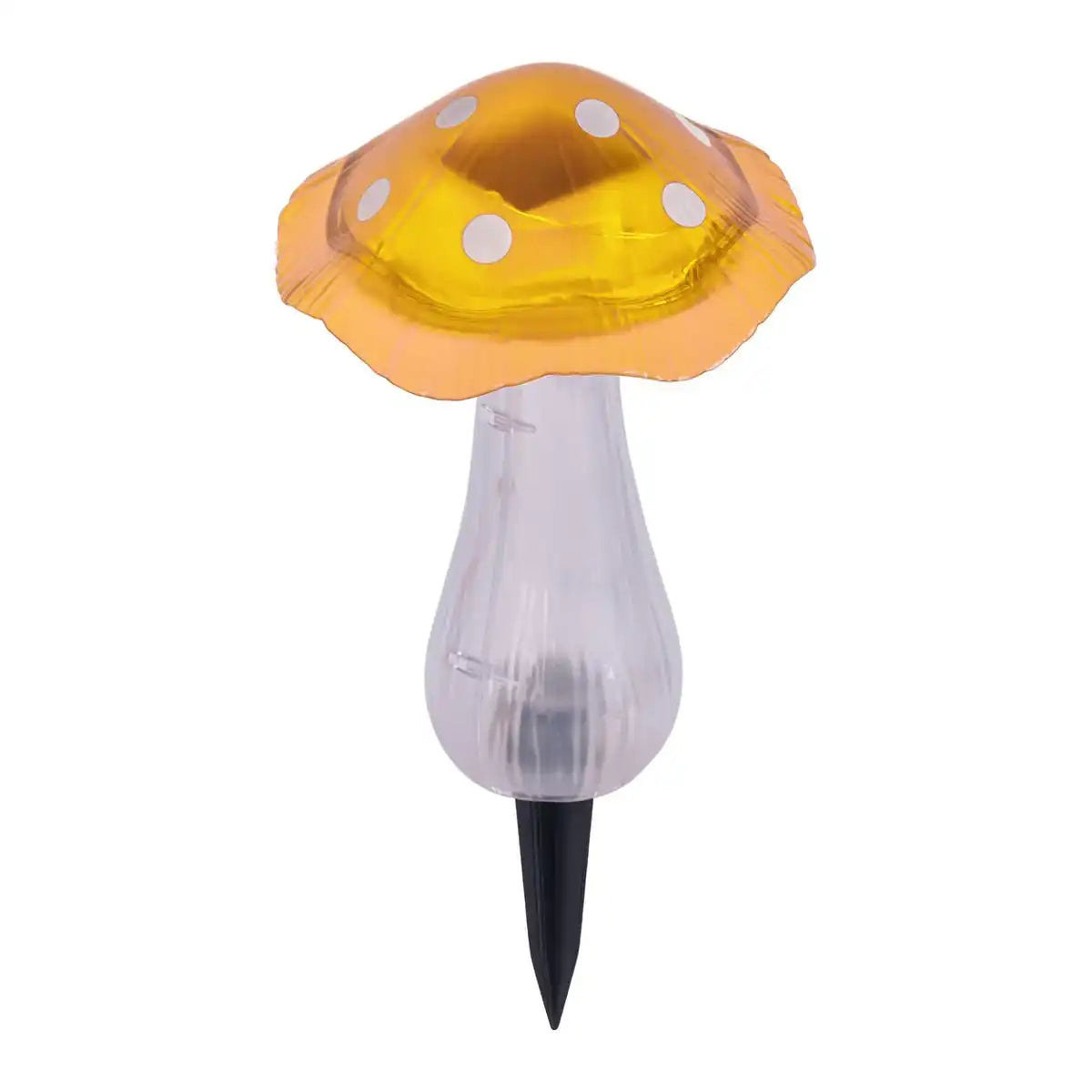 Solar-Dekoerdspieße 2er Set "MANTAR" Ø 13 cm, 29 cm hoch, transparenter Kunststoff in Rot, Gelb und Klar, integrierte LEDs, kaltweiß