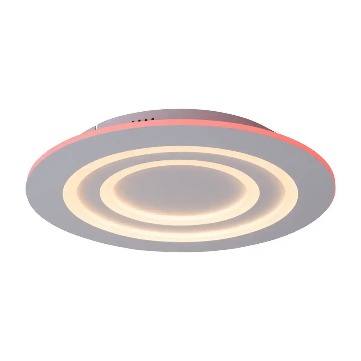 LED Deckenleuchte "MIREL" Ø 50 cm, 6 cm hoch, Metall und Kunststoff in Weiß, integrierte LEDs, 2400 lm, dimmbar, CCT-Funktion 3000-6500 K, RGB-Farbwechsel