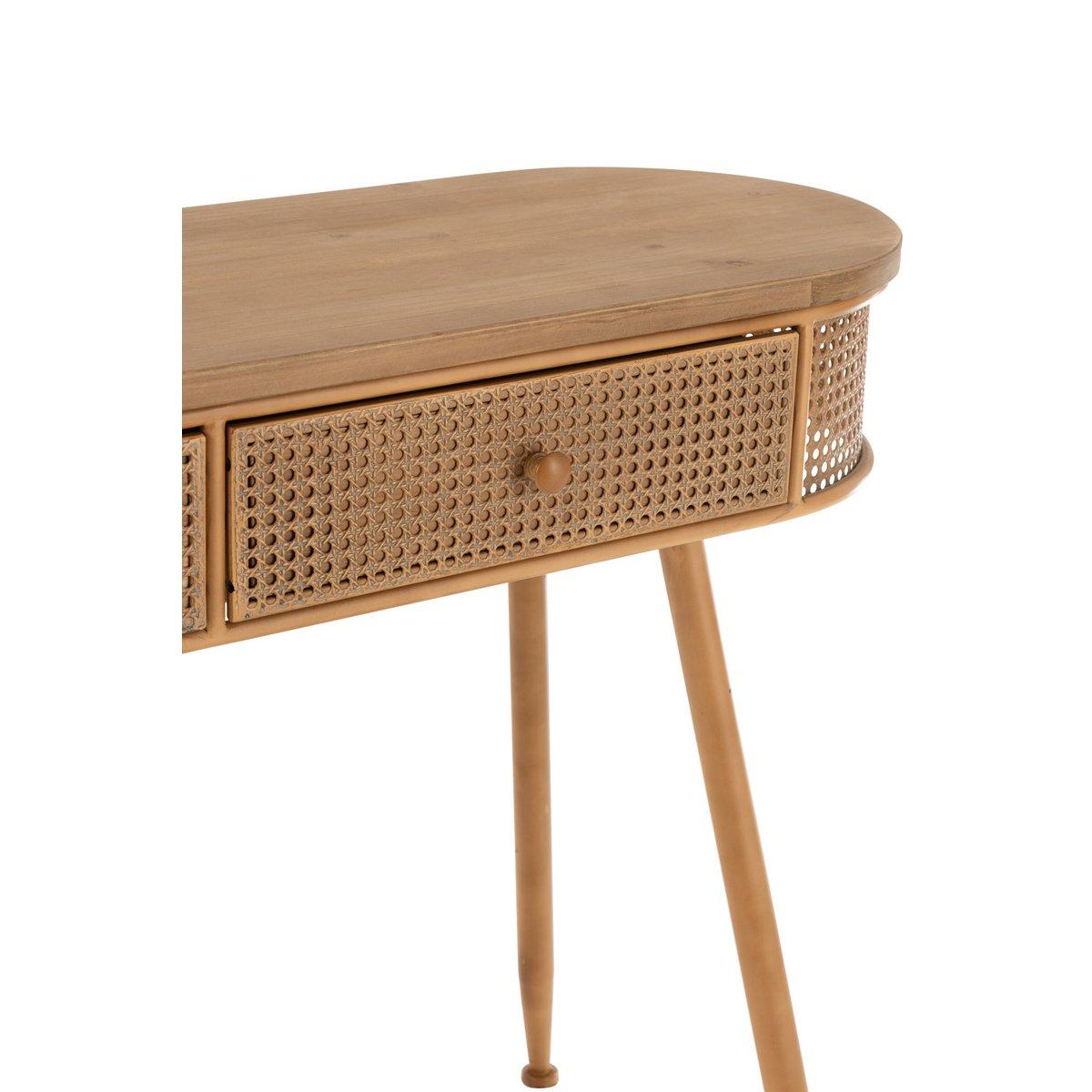 J-Line Konsole 2 Schubladen Metall/Holz Braun
