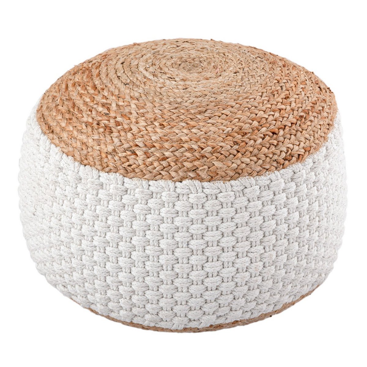Sitzpouf Jute Sitzhocker rund 50x50 cm Sitzpouf Bodenkissen