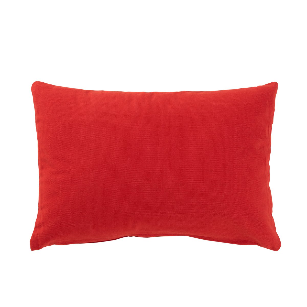 J-Line Kissen Rechteck Joyful Velours Rot/Weiß
