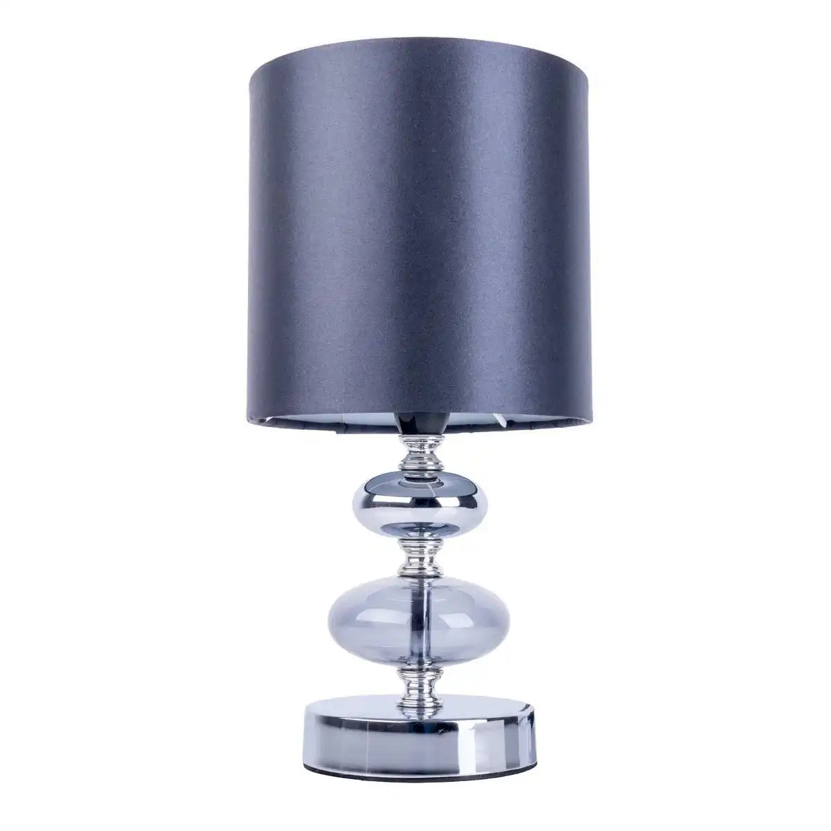 Stoff, Tischleuchte "MALI", Tischleuchte, Textil in Schwarz,, mit E14-Fassung, für Esszimmer, Wohnzimmer, Diele oder Büro, Tischlampe für Wohnzimmer oder Esszimmer, Nachttischlampe 28,5 cm hoch