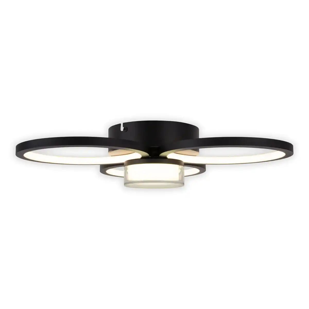 LED Deckenleuchte "CIMO" aus schwarzem Metall und Kunststoff, Ø ca. 43,6 cm, dimmbar per Wandschalter