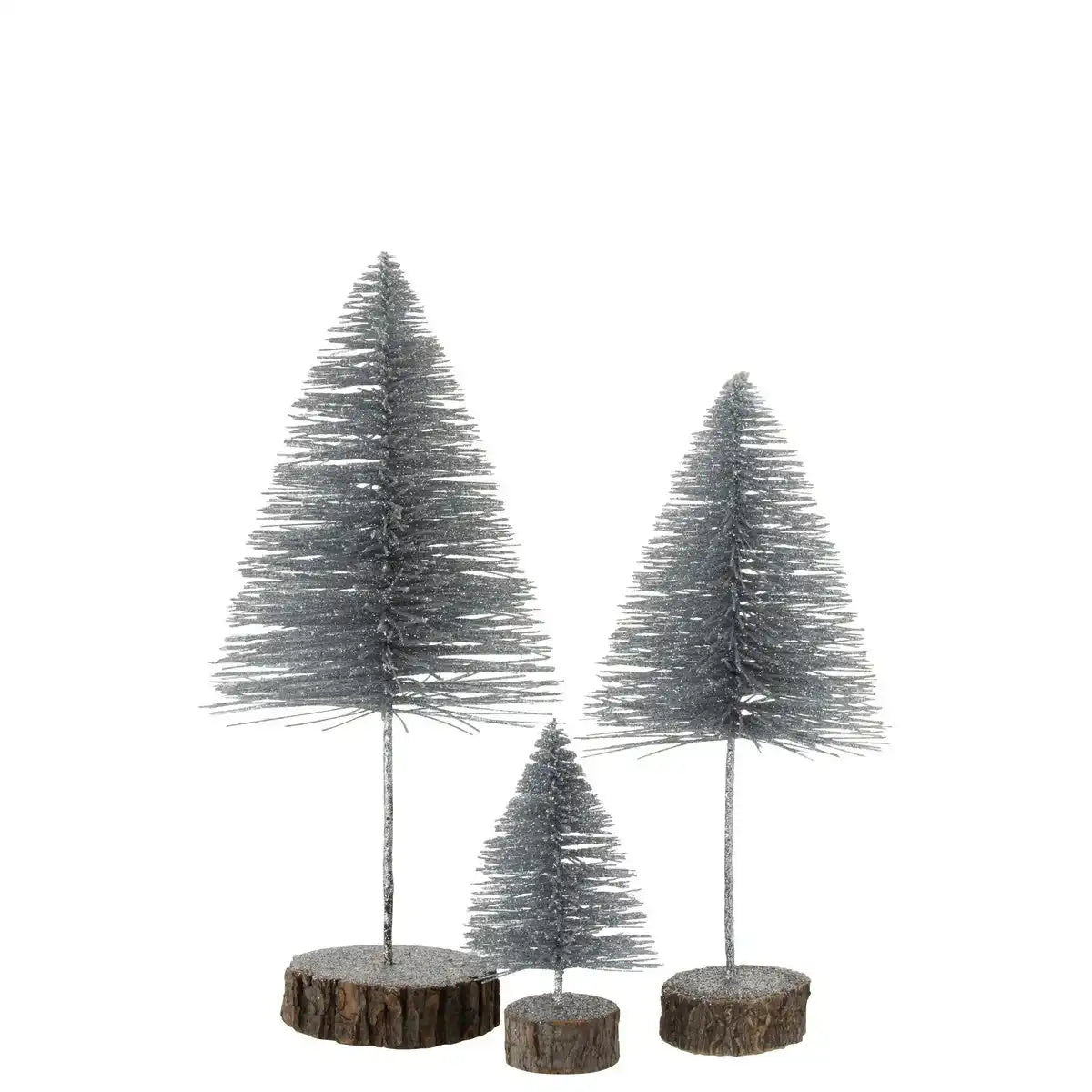 J-Line Dekoration Weihnachtsbaum – Kunststoff – Silber – groß