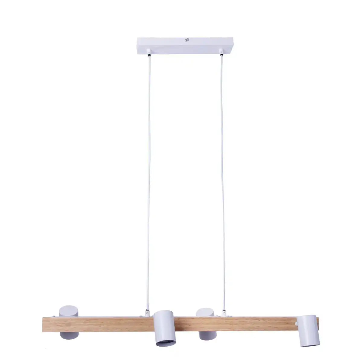 4er Pendelleuchte "FRIDA" weiß, Hängelampe, Metall, weiß, GU10, Pendellampe für Esszimmer, Wohnzimmer, Diele oder Büro, 80 cm lang