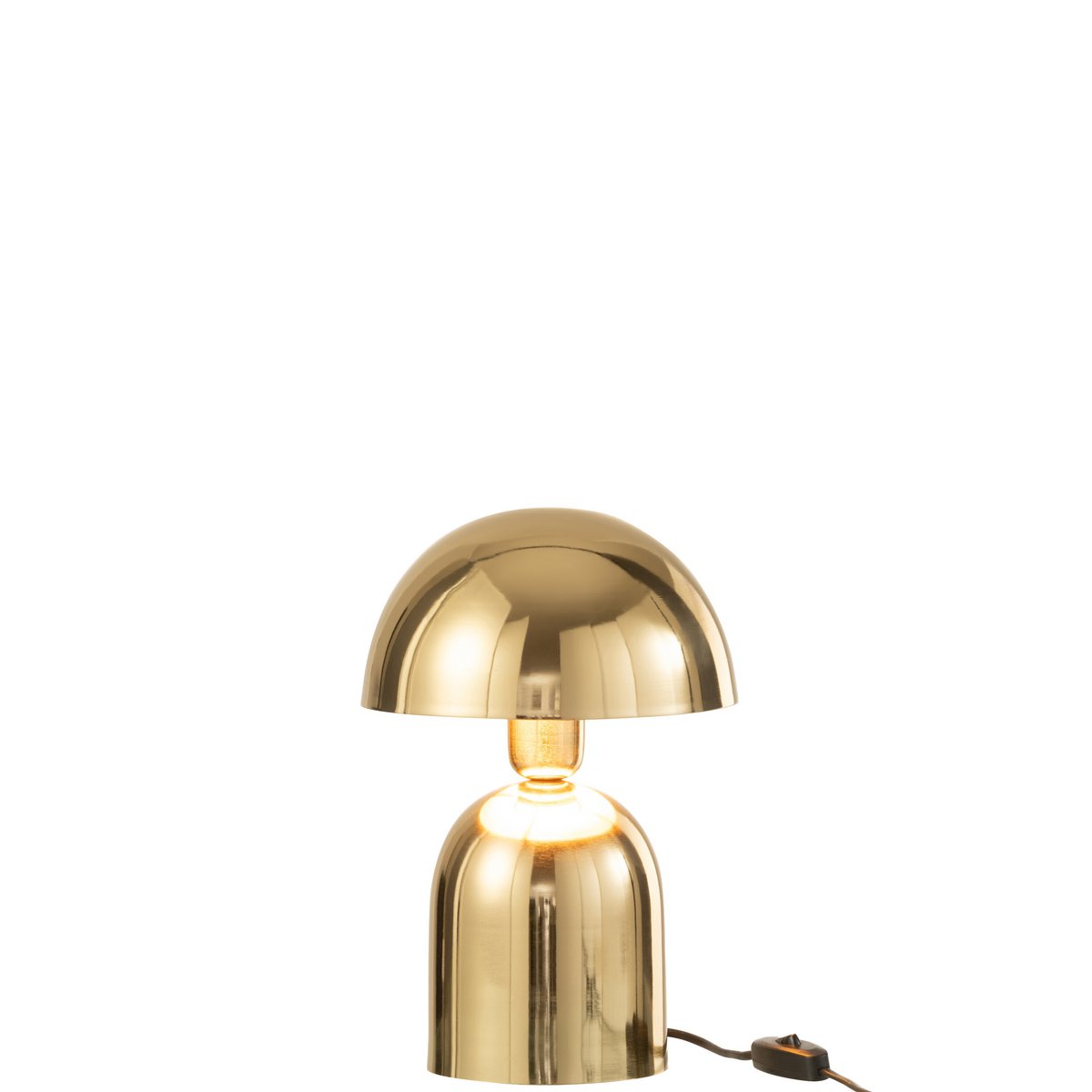 J -Line Tischlampe Pilz - Metall - glänzendes Gold