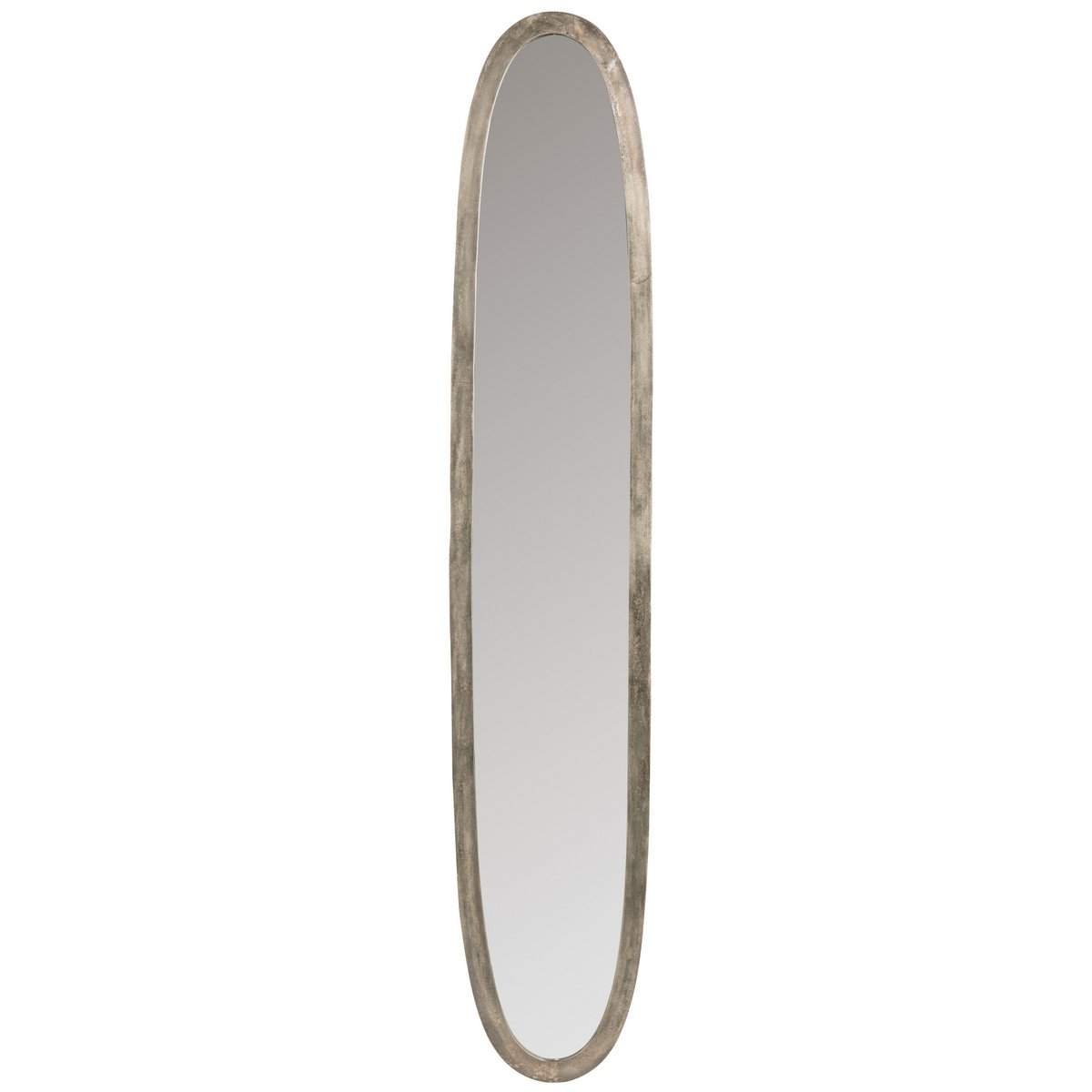 J-Line Spiegel Oval Aluminium/Glas Antike Grau groß