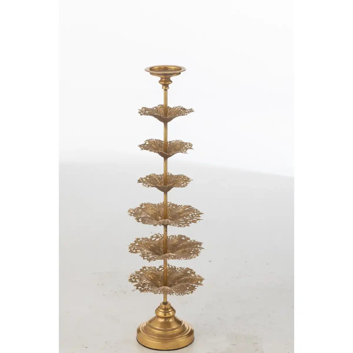J-Line Kerzenhalter Baum Metall Gold Groß