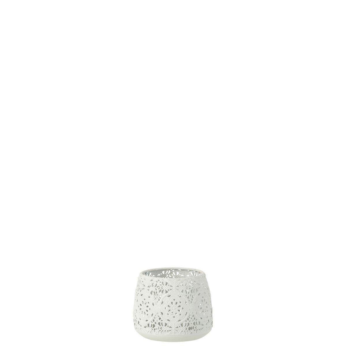 J-Line Kerzenhalter - Metall/Glas - Weiß - S -
