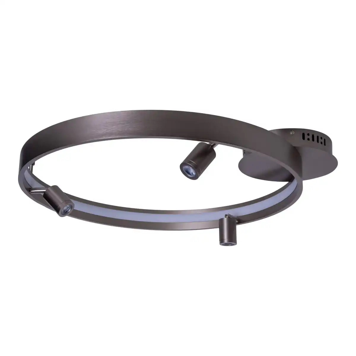 LED Deckenleuchte "TRISTAN", moderne Deckenlampe aus Metall und Kunststoff in Stahl-blank, die LEDs sind fest verbaut. Mit ca. 58 cm Ødie ideale Beleuchtung für Wohnzimmer, Esszimmer oder Küche.