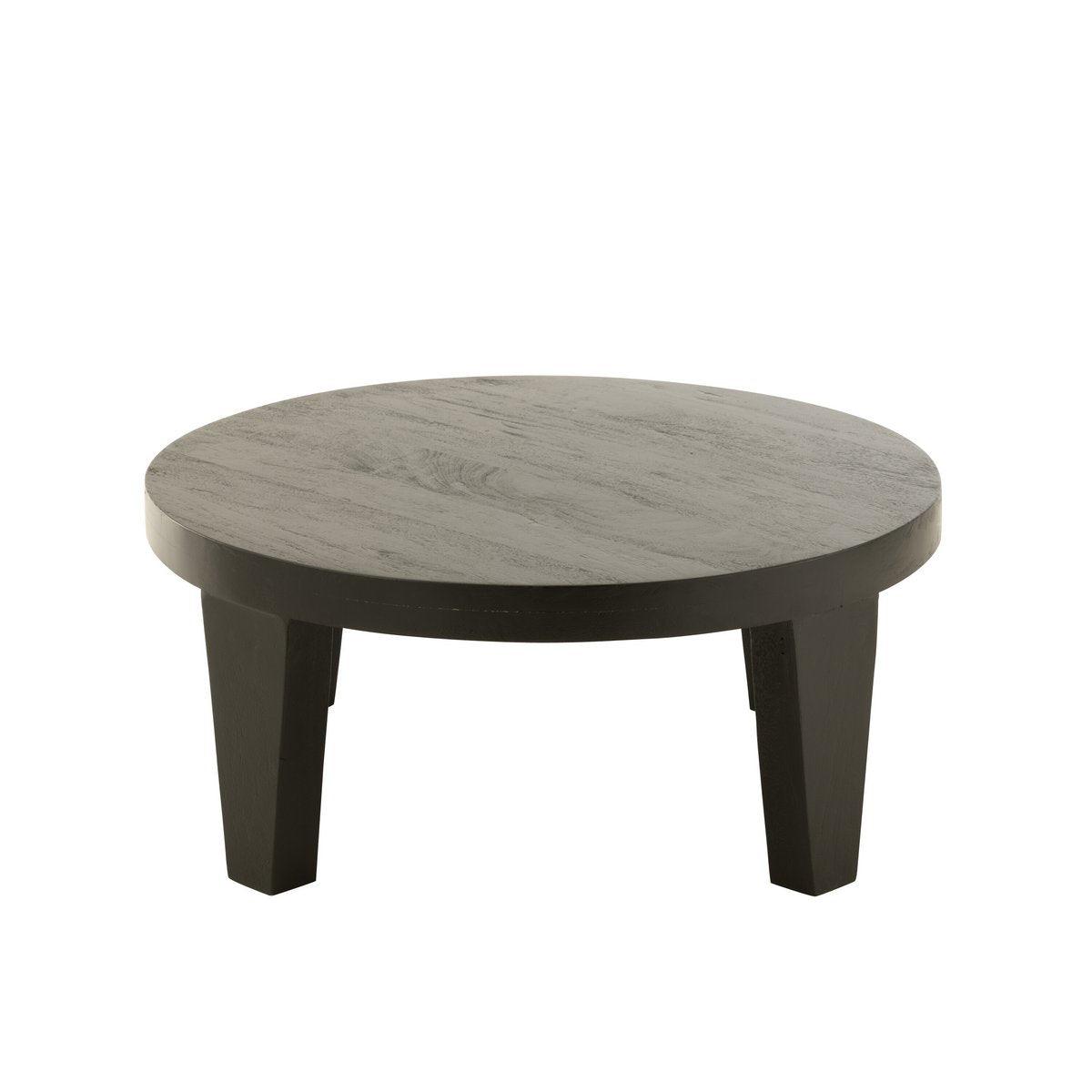 J-Line Couchtisch, rund, Mangoholz, mattschwarz