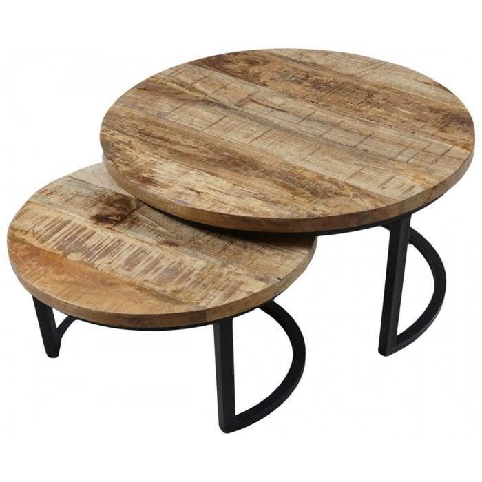 2er-Set Couchtisch Bart Mangoholz Holztisch - HomeDesign Knaus