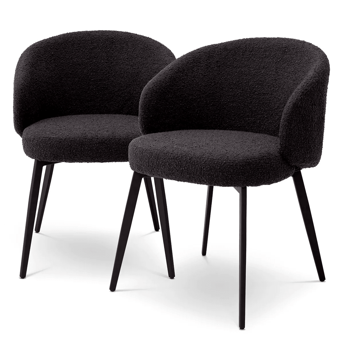 2er Set Designer Essizimmerstühle Sessel Beine mit schwarzem Finish - HomeDesign Knaus
