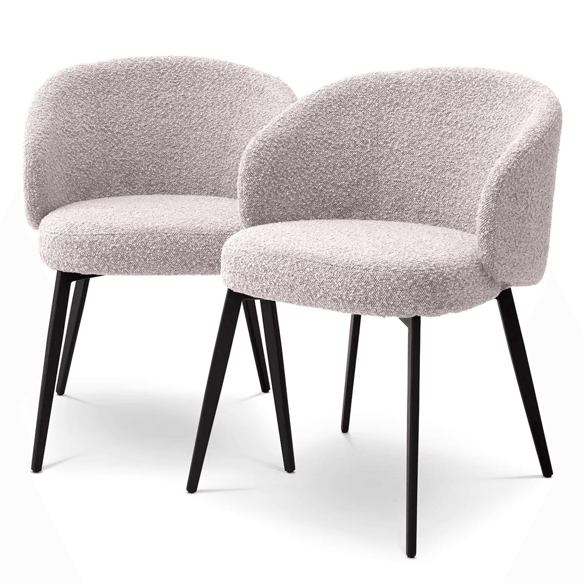 2er Set Designer Essizimmerstühle Sessel Beine mit schwarzem Finish - HomeDesign Knaus