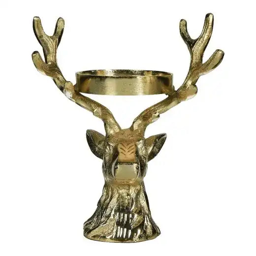 2er Set Kerzenständer Hirsch Champagner gold - HomeDesign Knaus