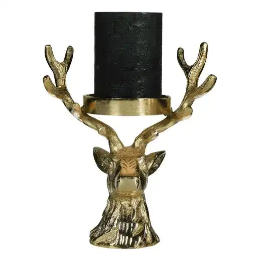 2er Set Kerzenständer Hirsch Champagner gold - HomeDesign Knaus