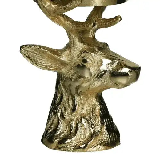 2er Set Kerzenständer Hirsch Champagner gold - HomeDesign Knaus