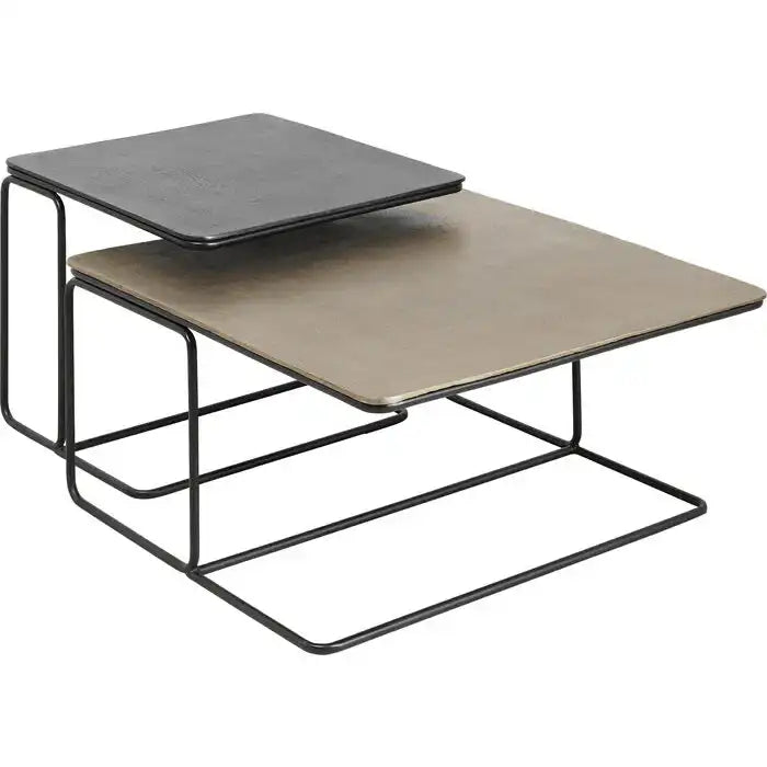 2er Set Metall Couchtisch Diego Bronze Messing beschichtung - HomeDesign Knaus