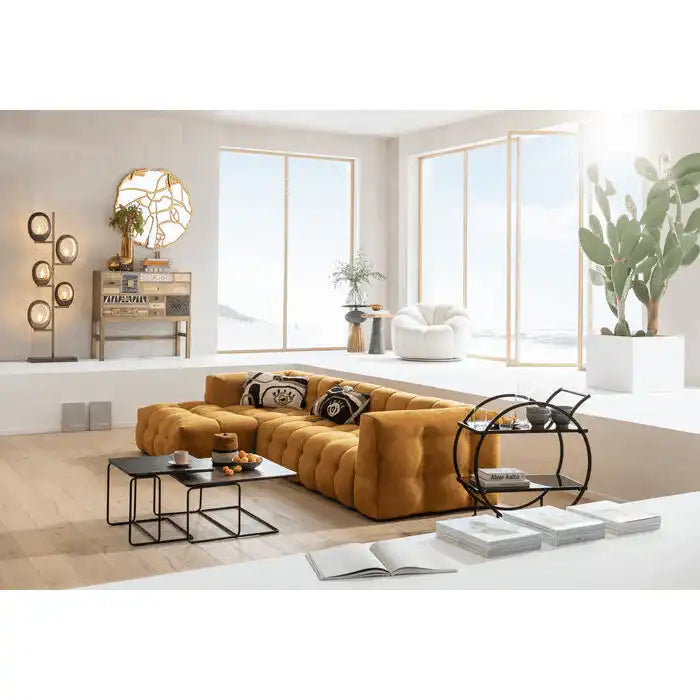 2er Set Metall Couchtisch Diego Bronze Messing beschichtung - HomeDesign Knaus