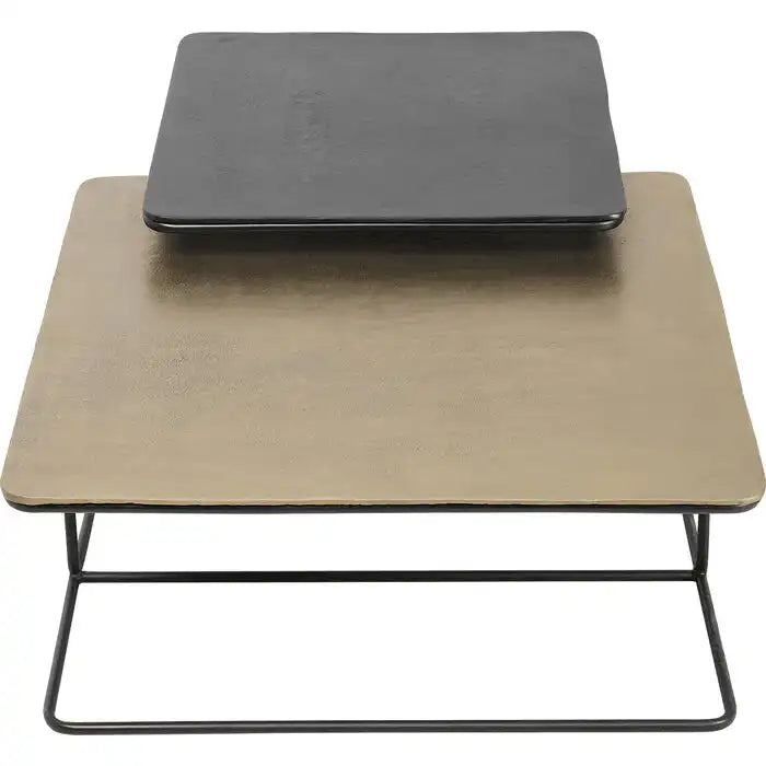 2er Set Metall Couchtisch Diego Bronze Messing beschichtung - HomeDesign Knaus