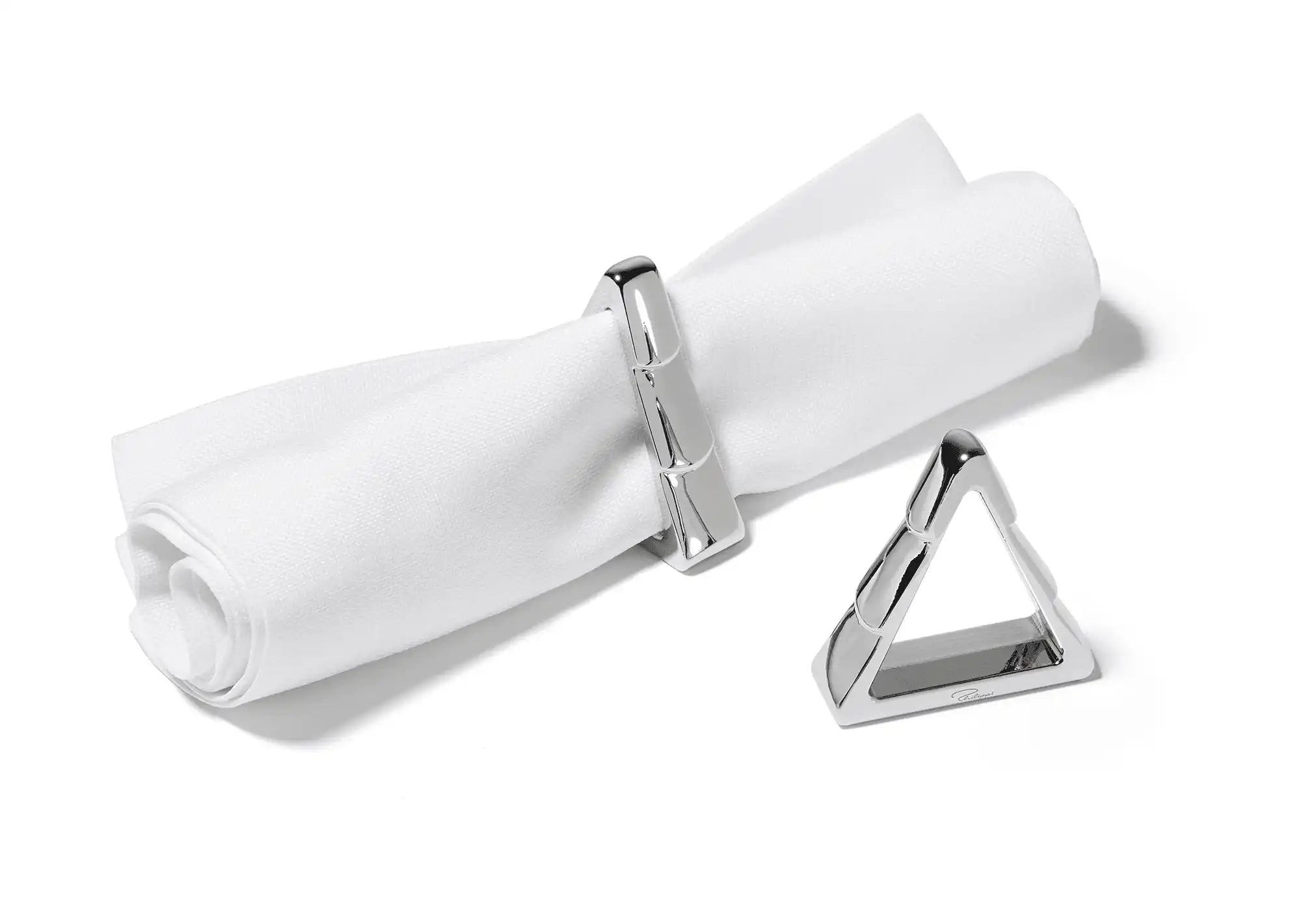 2er-Set O Serviettenhalter Serviettenringe Metallguss hochglanzpoliert - HomeDesign Knaus