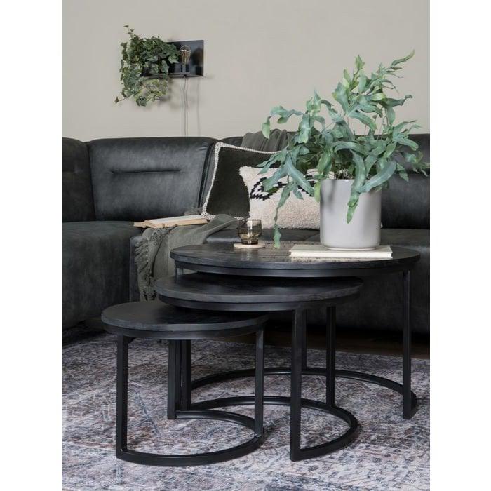 2er-Set Schwarze Platte Mangoholzplatte - HomeDesign Knaus