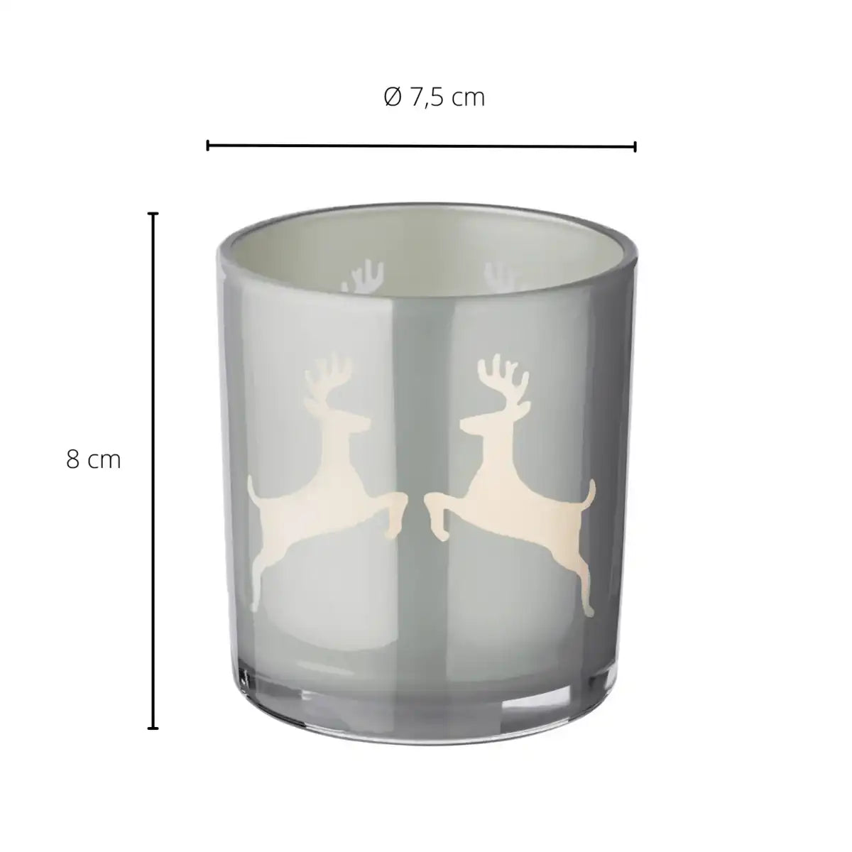 2er-Set Teelichtglas Loki (Höhe 8 cm) in Grau - HomeDesign Knaus
