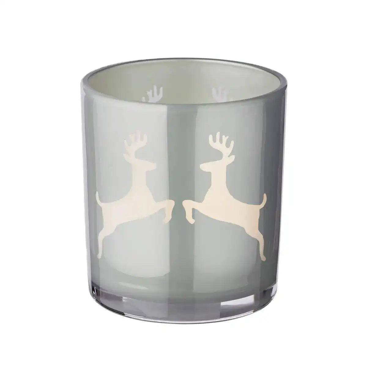 2er-Set Teelichtglas Loki (Höhe 8 cm) in Grau - HomeDesign Knaus