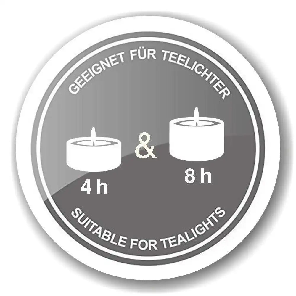 2er-Set Teelichtglas Loki (Höhe 8 cm) in Grau - HomeDesign Knaus