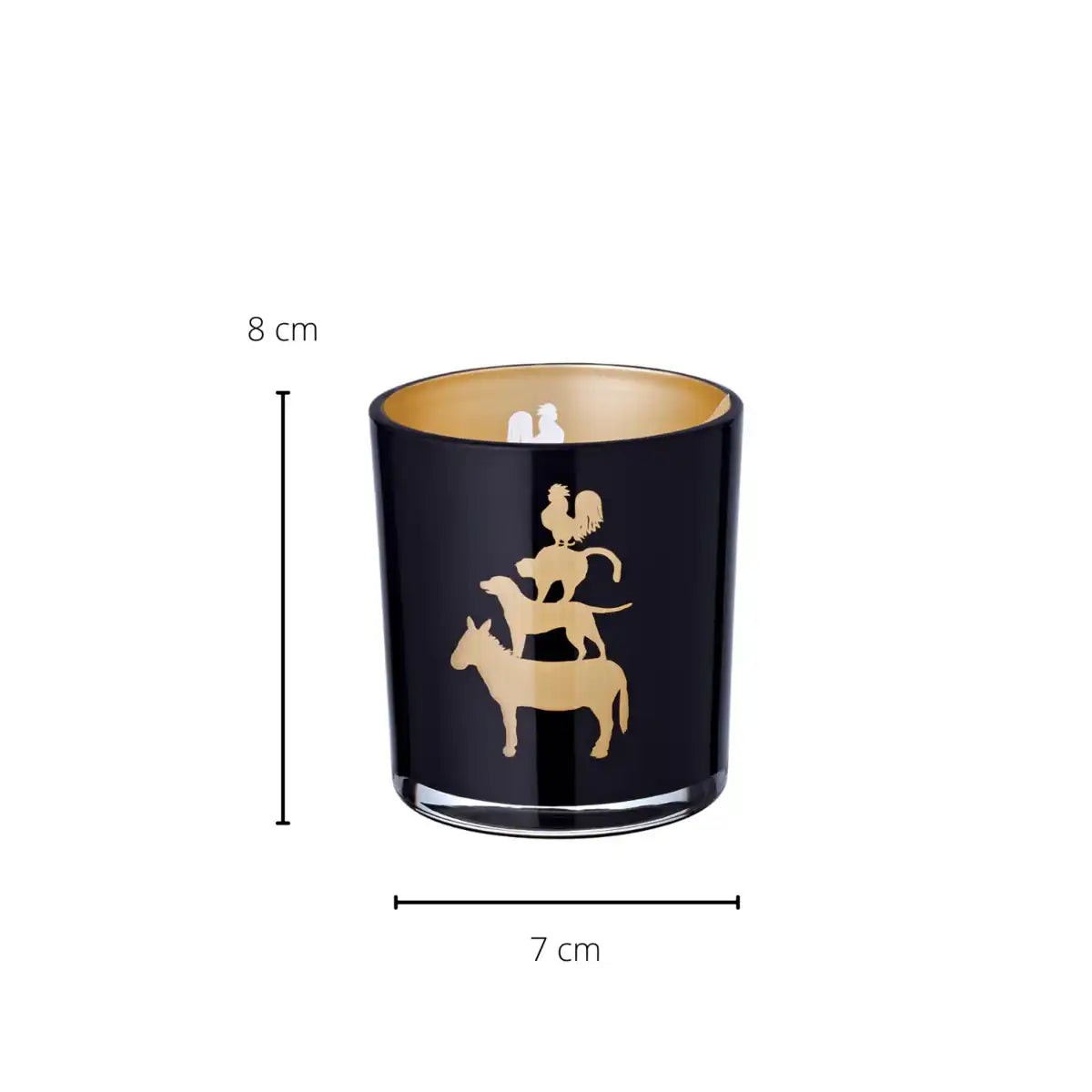 2er-Set Teelichtglas Stadtmusikanten (Höhe 8 cm), schwarz - HomeDesign Knaus