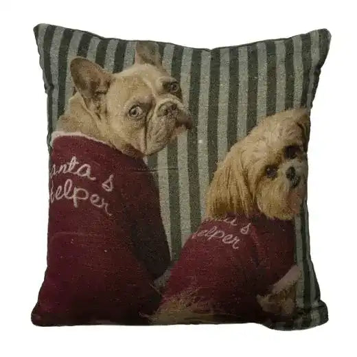 2er Set Zierkissen Kissen samt Dekokissen Mops Hund 45x45cm - HomeDesign Knaus