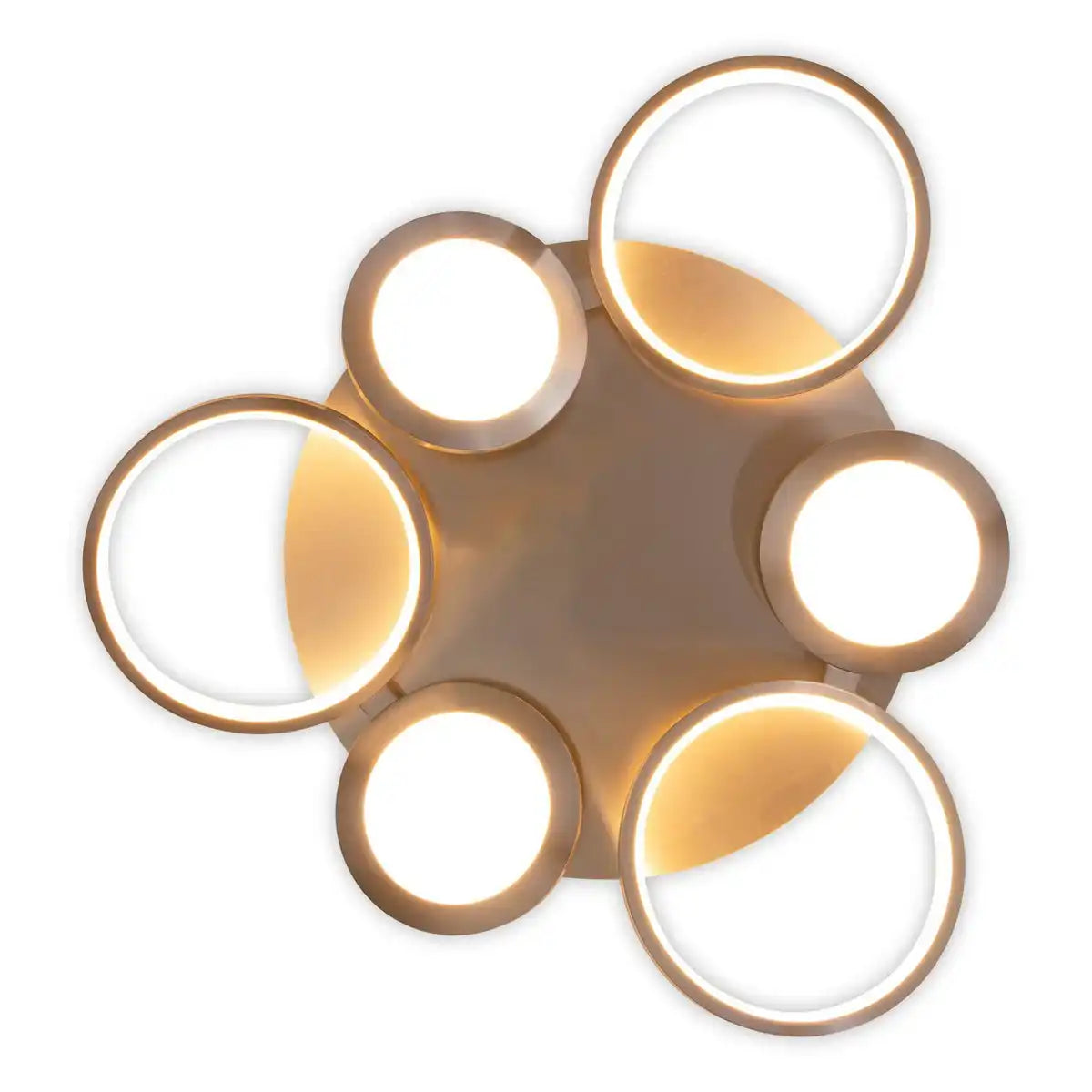 LED Deckenleuchte "STELARI" Ø 56 cm, aus Metall in stahl-blank und weißem Kunststoff, mit fest verbauten LEDs, Deckenlampe für Wohnräume oder Büro