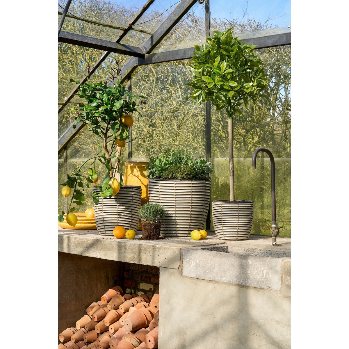 Künstliche Pflanze Laurelbaum - H120 x Ø40 cm - Grün