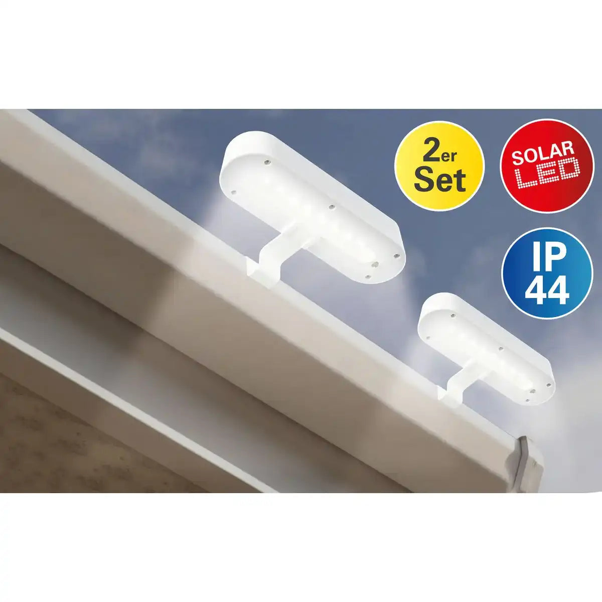 LED Solarleuchte "GARDEN LIGHT" (2er-Set) weiß , für Außen, Zweck - Metall und Kunststoff , Weiß, mit integrierter LED