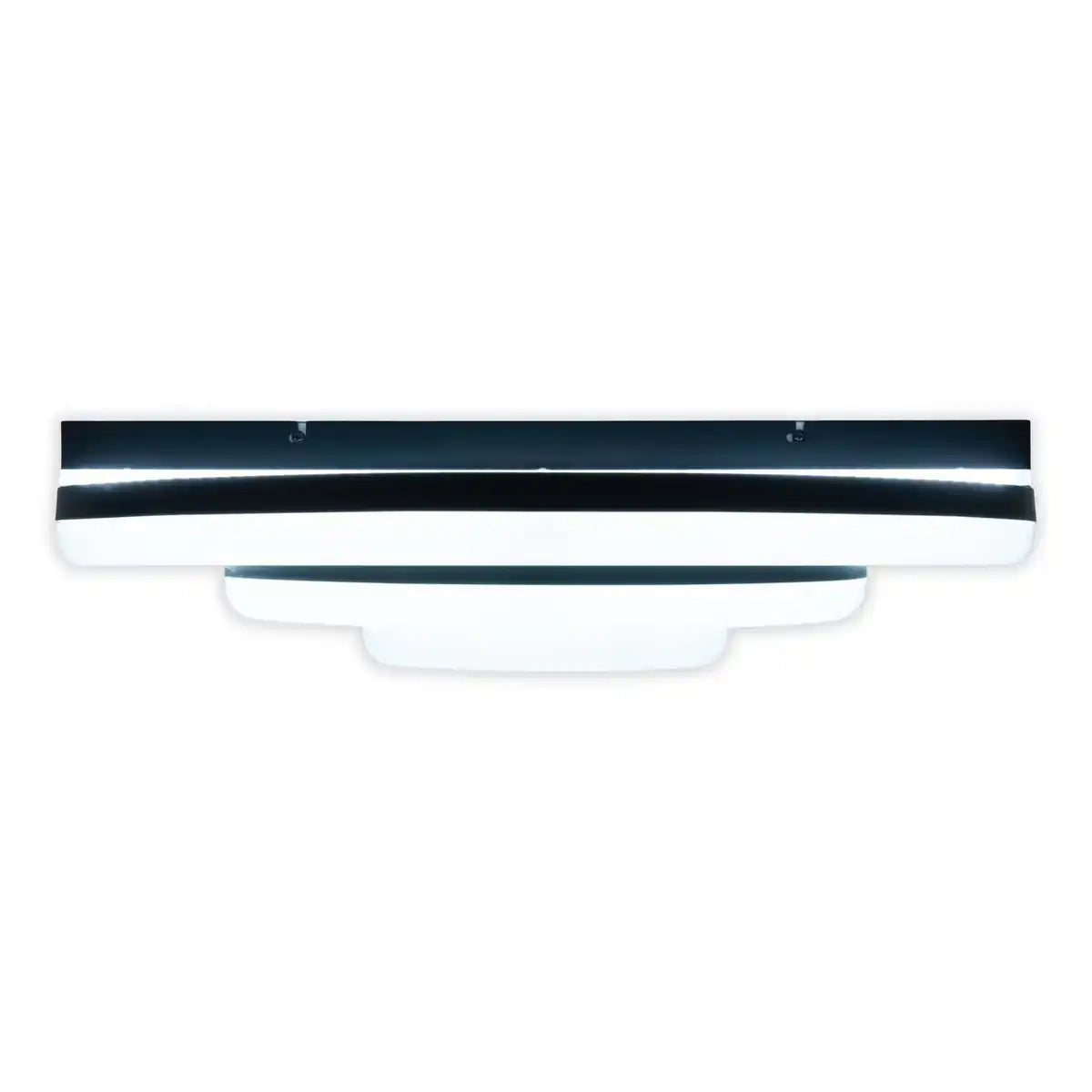 LED-CCT-Deckenleuchte "CIRCULO" aus schwarzem Metall und sandfarbenem Kunststoff Ø 60 cm