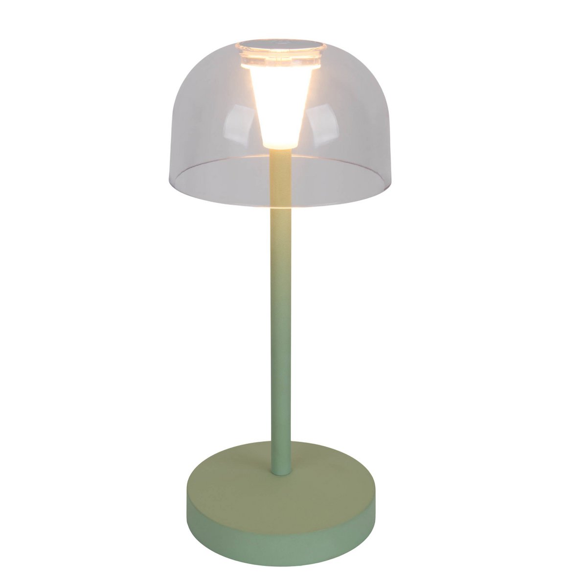 2-er Set LED-Akku-Tischleuchte "GOMBA" für Außen und Innen, aus Metall und Kunststoff in Mint , 18,5 cm hoch