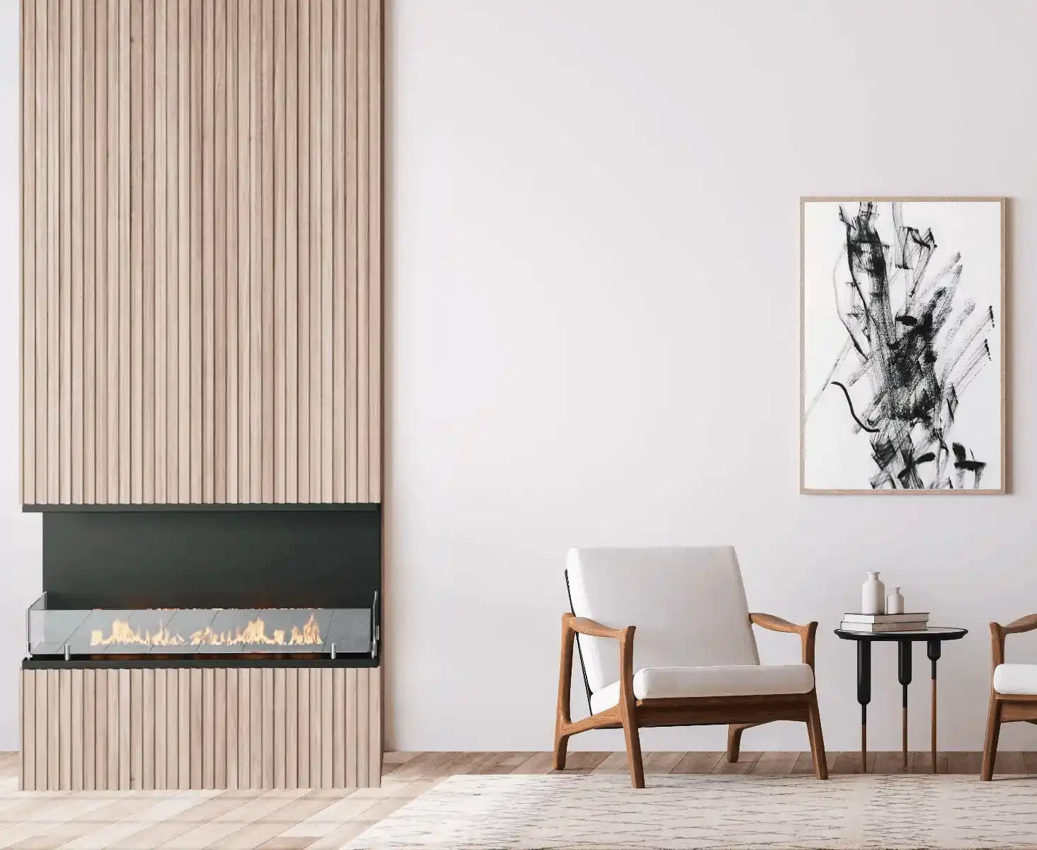 3-seitiger Panoramakamin Raumteiler Bio-Ethanol Einbaukamin Wandkamin W-Lan - HomeDesign Knaus