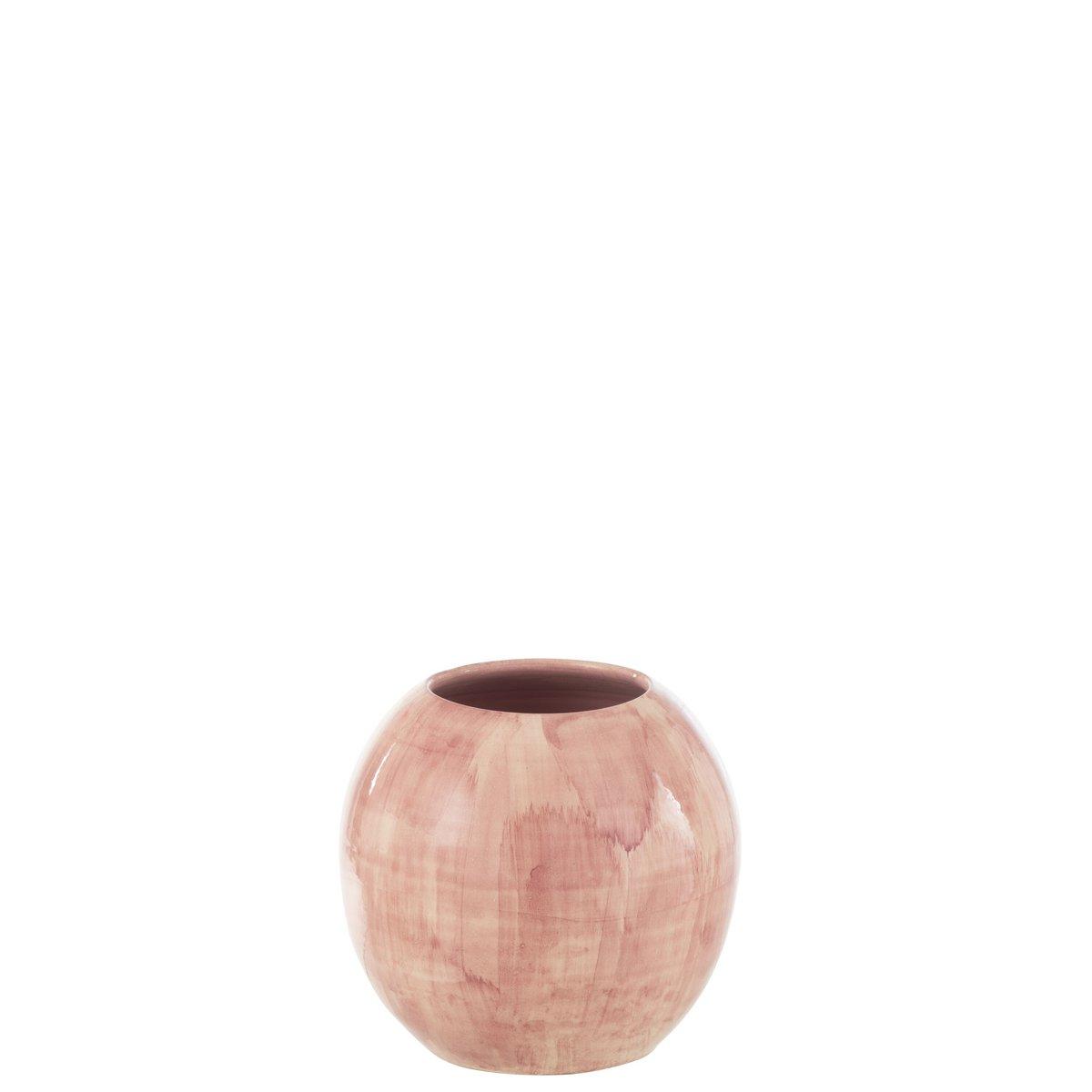 J-Line Blumentopf Handbemalt - Keramik - Rosa - Mittelgroß