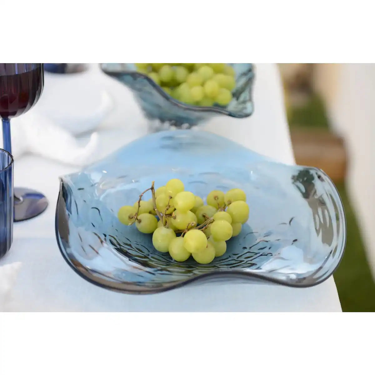 30x30x6.5 cm Blue Glass Decorative Cup - HomeDesign Knaus
