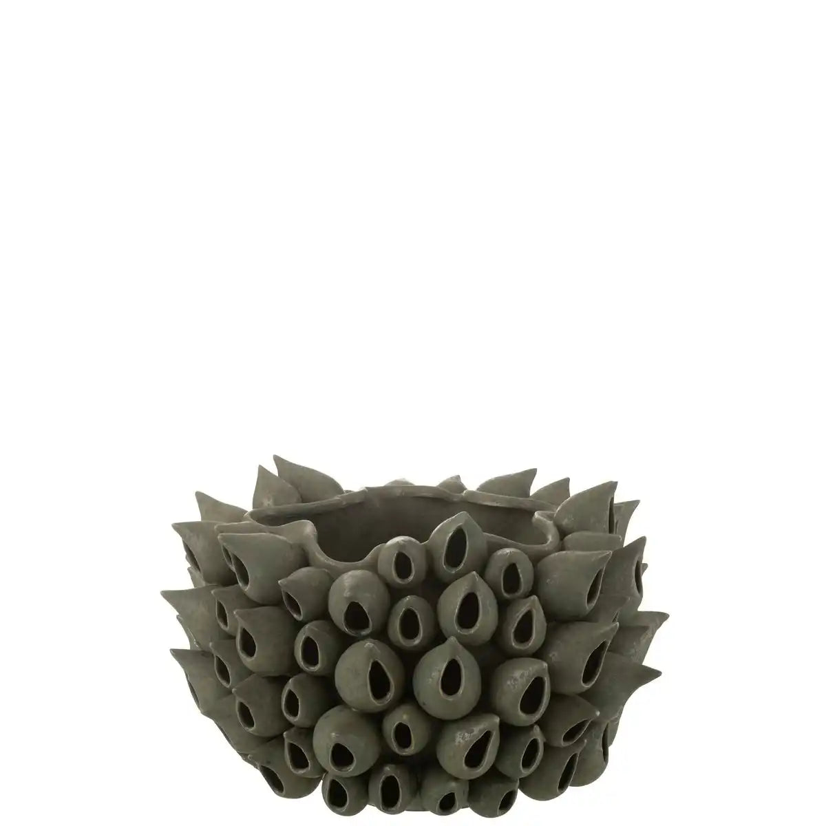 J -Linie Blumenpot -Anemon niedrig - Porzellan - Grau - Ø 35 cm