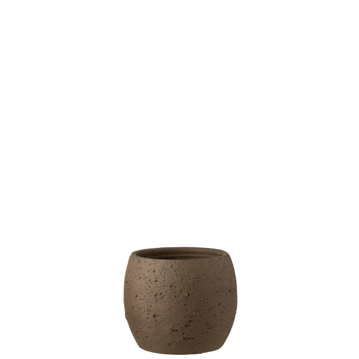 J-Line Blumentopf Enya - Keramik - Braun - Mittel - Ø 20,00 cm