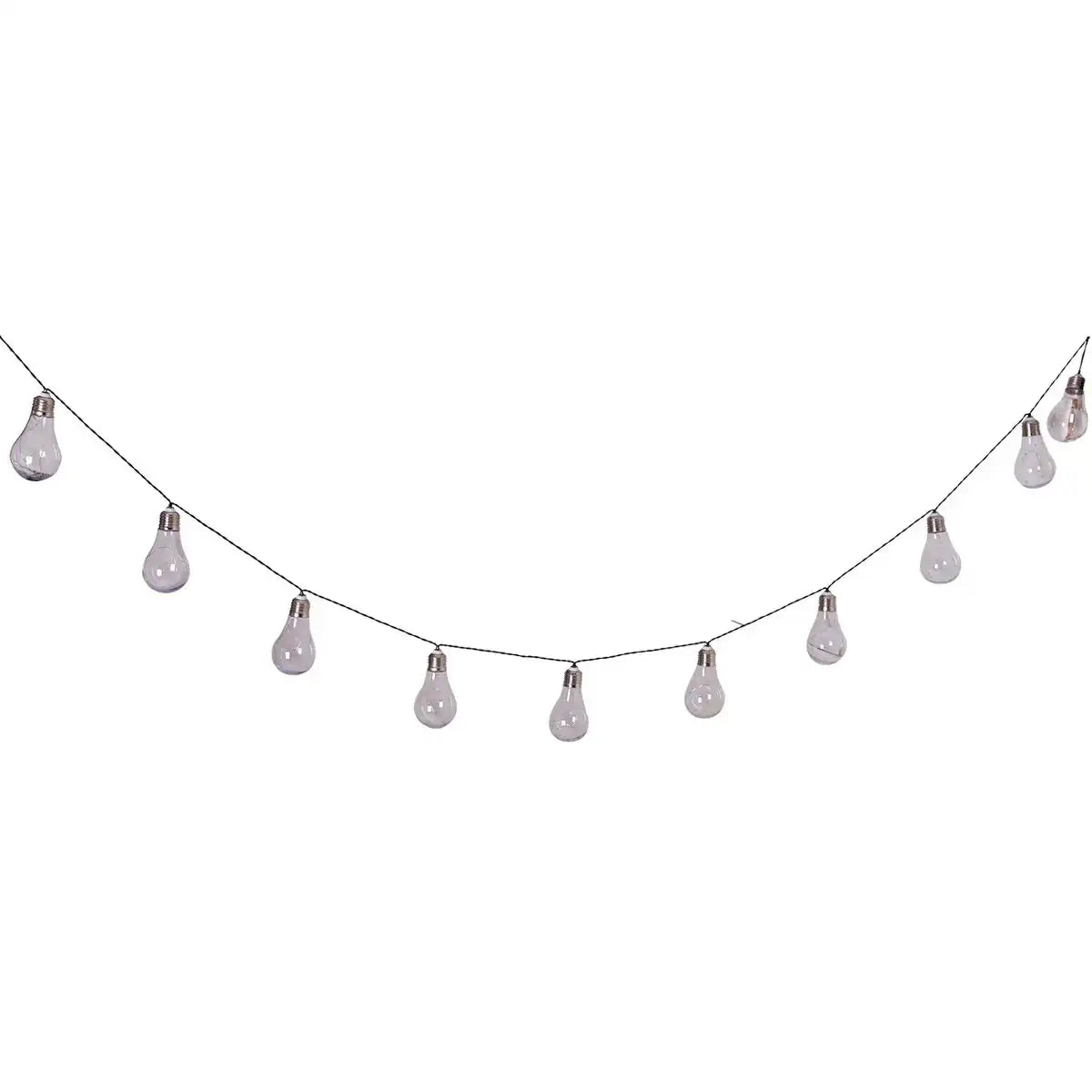 LED/Solar Lichterkette "Glühbirne" , für Außen, Lichterkette aus Kunststoff, klar/transparent, mit integrierter LED