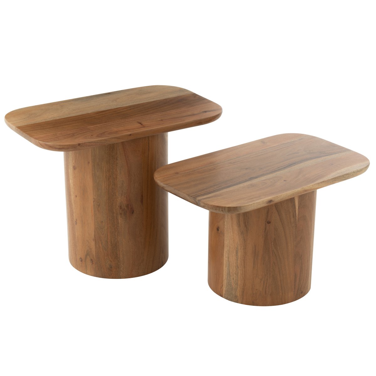 J -Line Side Table Acacia - Holz - Natural - 6 -Set von 6