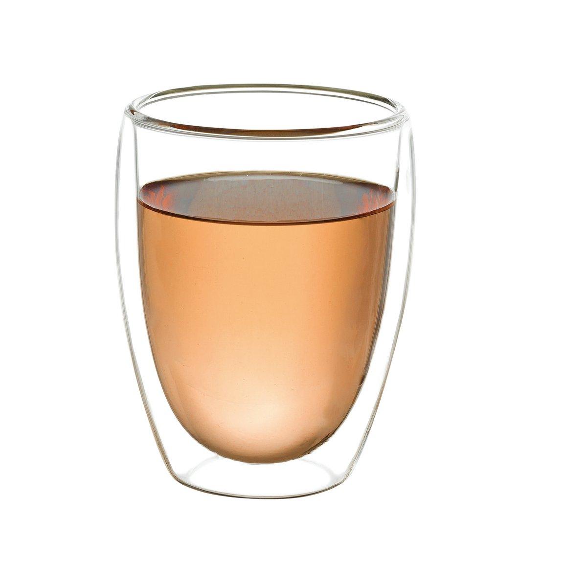 SET 2 DOUBLE WALL GLASS TEE CUPS 250ML