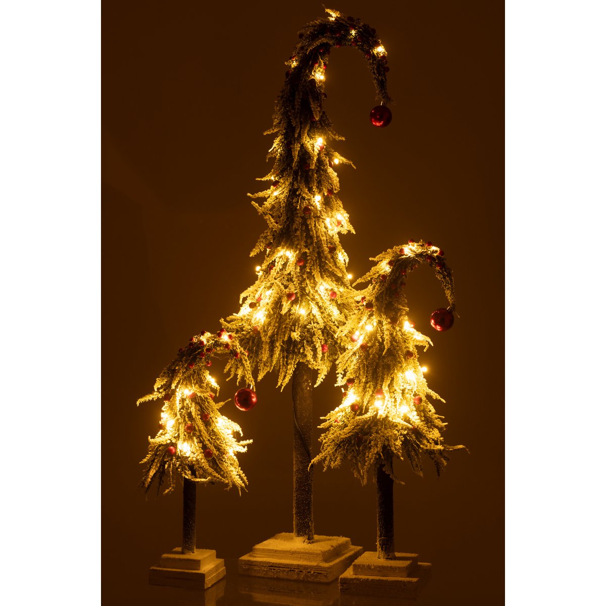 J-Line Weihnachtsbaumhut + LED Kunststoff Schnee Grün/Rot Groß