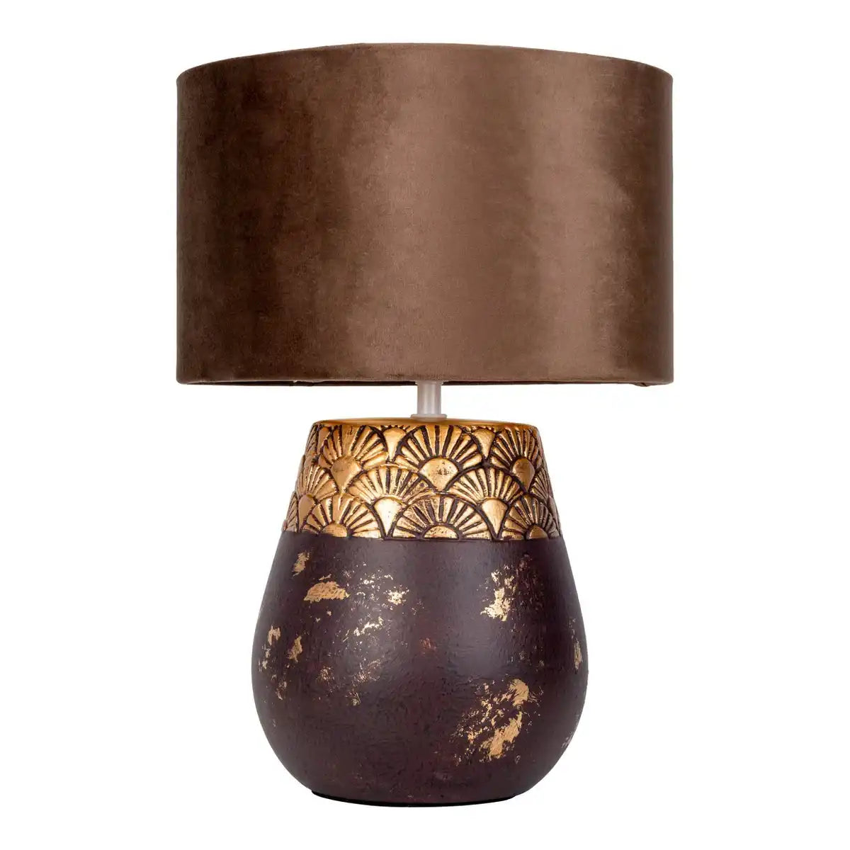 Keramik Tischleuchte "Bronco", Tischlampe, Keramik, beige/grau, mit E14-Fassung, für Esszimmer, Wohnzimmer, Diele oder Büro, 39 cm hoch
