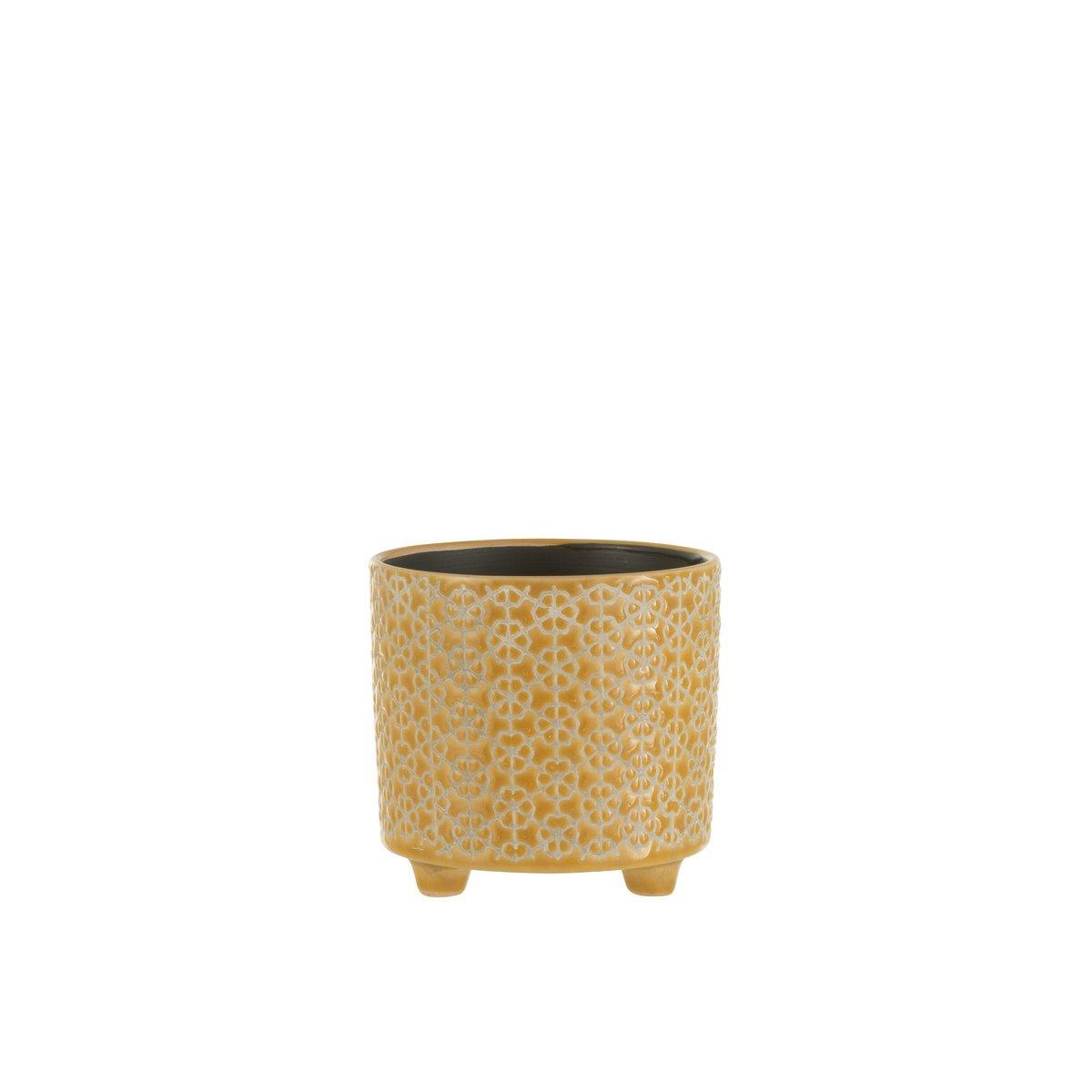J-Line Blumentopf Flower - Keramik - Ocker - S - Ø 12 cm