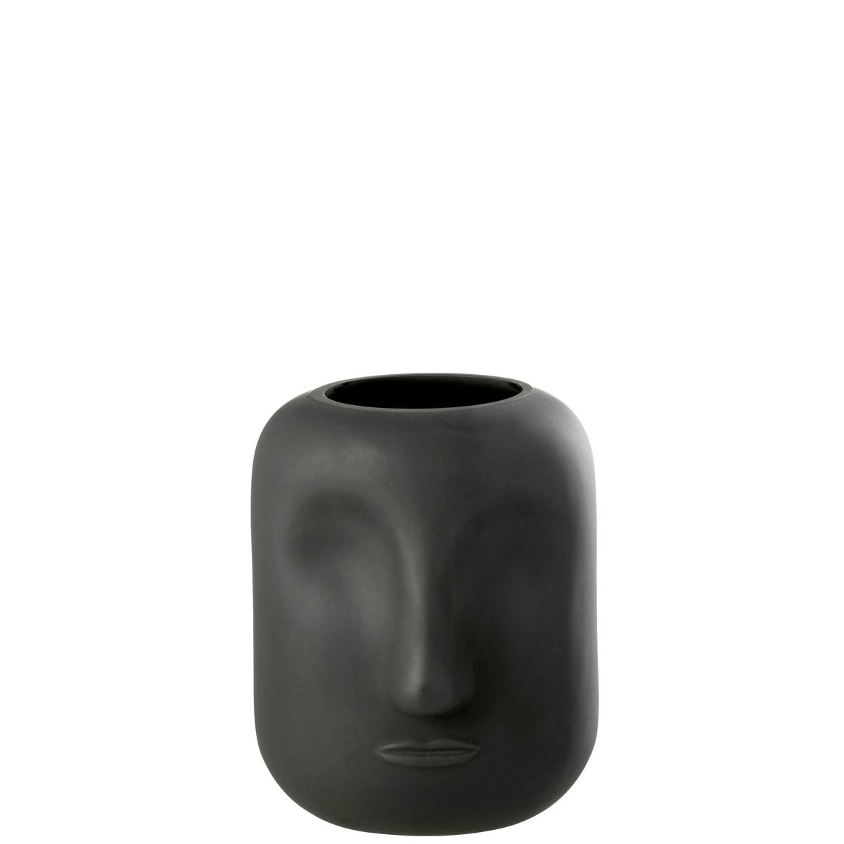 J -Line Vaas Etwas - Glas - Zwart - klein - Ø 16 cm