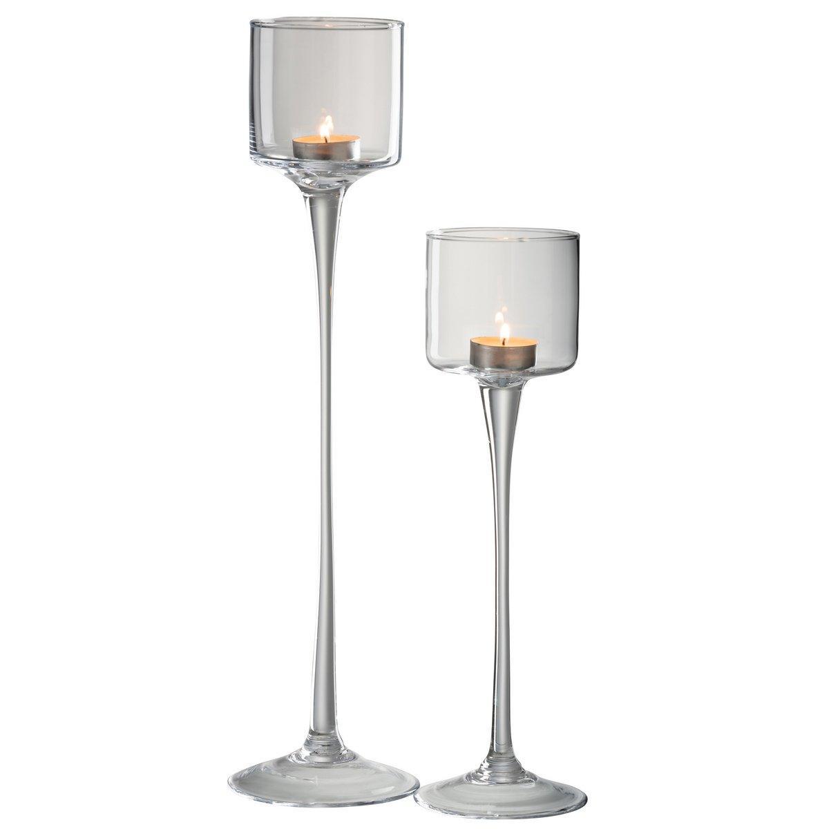 J-Line Laterne auf Sockel – Glas – transparent – groß